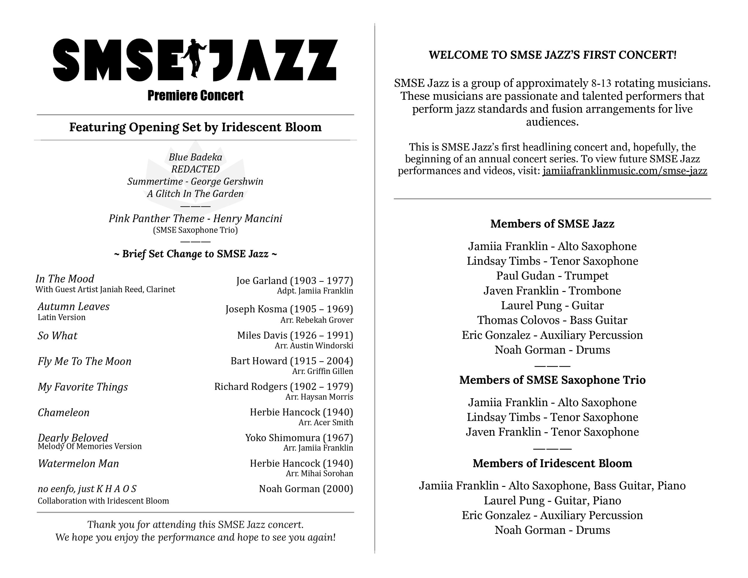 SMSE Concert Program Summer 2025